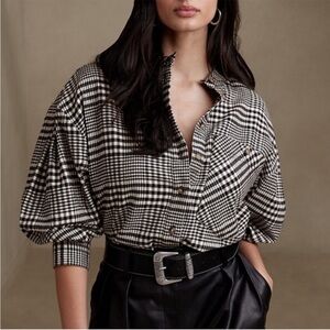 Banana Republic The Piazza Flannel Shirt Size Small